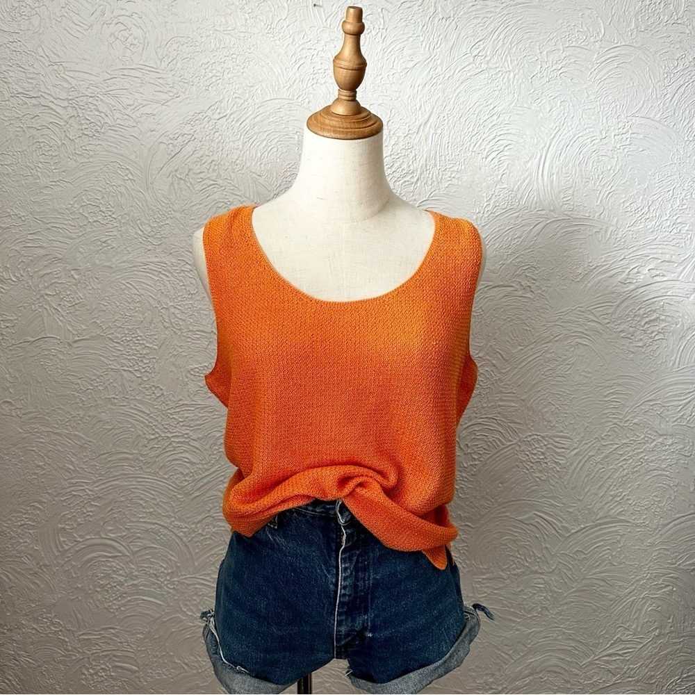 JH Collectables Orange Knit Tank Top